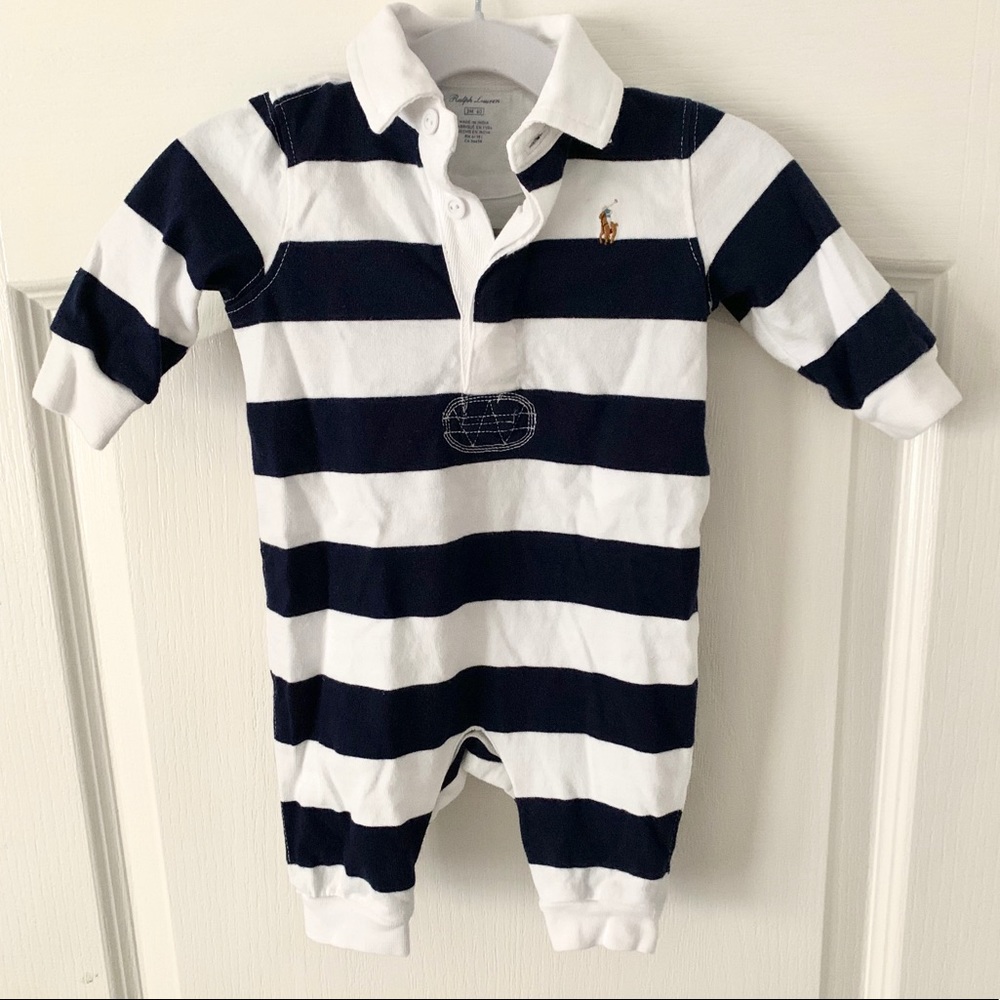 Polo by Ralph Lauren • Navy/White Romper •Baby Boy